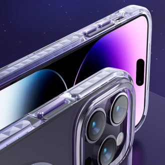 Magnetické pouzdro Kingxbar PQY Ice Crystal Series pro iPhone 14 Plus MagSafe stříbrné