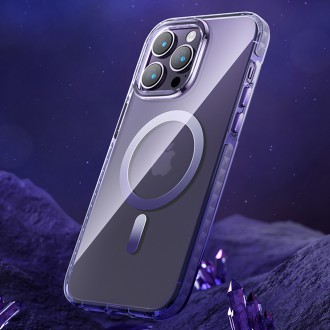 Magnetické pouzdro Kingxbar PQY Ice Crystal Series pro iPhone 14 Pro Max MagSafe stříbrné