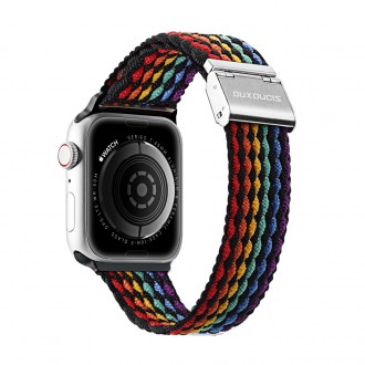 Dux Ducis Strap (Verze Mixture II) řemínek pro Apple Watch SE, 8, 7, 6, 5, 4, 3, 2, 1 (41, 40, 38 mm) pletený náramek tmavé pruhy