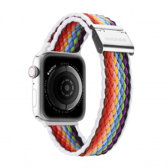 Dux Ducis Strap (verze Mixture II) pro Apple Watch SE, 8, 7, 6, 5, 4, 3, 2, 1 (41, 40, 38 mm) pletený pásek náramek světlé pruhy