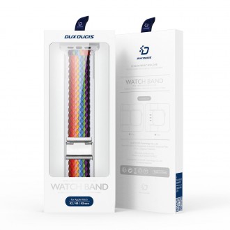 Dux Ducis Strap (verze Mixture II) pro Apple Watch SE, 8, 7, 6, 5, 4, 3, 2, 1 (41, 40, 38 mm) pletený pásek náramek světlé pruhy