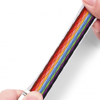 Dux Ducis Strap (verze Mixture II) pro Apple Watch SE, 8, 7, 6, 5, 4, 3, 2, 1 (41, 40, 38 mm) pletený pásek náramek světlé pruhy
