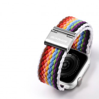 Dux Ducis Strap (verze Mixture II) pro Apple Watch SE, 8, 7, 6, 5, 4, 3, 2, 1 (41, 40, 38 mm) pletený pásek náramek světlé pruhy