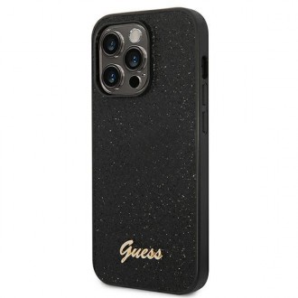 Guess GUHCP14LHGGSHK iPhone 14 Pro 6,1" czarny/black hard case Glitter Script