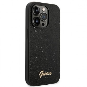 Guess GUHCP14LHGGSHK iPhone 14 Pro 6,1" czarny/black hard case Glitter Script