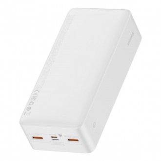 Baseus Bipow rychlonabíjecí powerbanka 30000mAh 20W bílá (Overseas Edition) + USB-A - Micro USB kabel 0,25m bílý (PPBD050402)