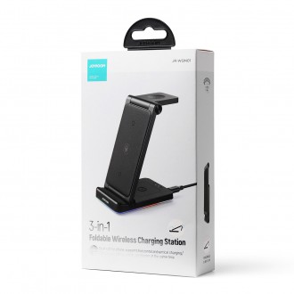[RETURNED ITEM] Indukční nabíječka Joyroom 3v1 pro zařízení Apple - iPhone, Apple Watch, stojan pro Airpods (až 15W) černý (JR-WQN01)