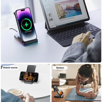 [RETURNED ITEM] Indukční nabíječka Joyroom 3v1 pro zařízení Apple - iPhone, Apple Watch, stojan pro Airpods (až 15W) černý (JR-WQN01)