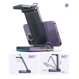 [RETURNED ITEM] Indukční nabíječka Joyroom 3v1 pro zařízení Apple - iPhone, Apple Watch, stojan pro Airpods (až 15W) černý (JR-WQN01)