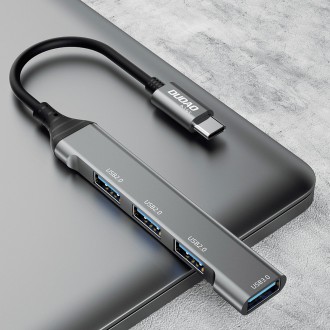 Dudao HUB 4v1 USB-C - 4x USB-A (3 x USB2.0 / USB3.0) 6,3 cm černý (A16T)