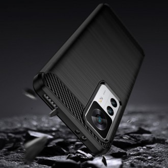 Pouzdro Carbon Case pro Xiaomi 12T Pro / Xiaomi 12T flexibilní silikonový karbonový kryt černý