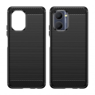 Carbon Case pouzdro pro Realme C33 flexibilní silikonový karbonový kryt černý