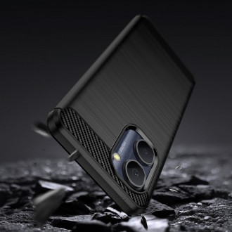 Carbon Case pouzdro pro Realme C33 flexibilní silikonový karbonový kryt černý