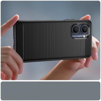Carbon Case pouzdro pro Realme C33 flexibilní silikonový karbonový kryt černý