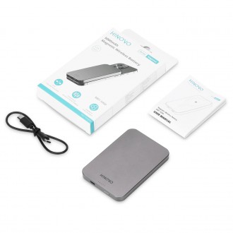 Hinovo magnetická bezdrátová power banka MagSafe 5000mAh 15W šedá (MB1-5000)