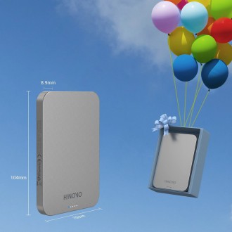 Hinovo magnetická bezdrátová power banka MagSafe 5000mAh 15W šedá (MB1-5000)