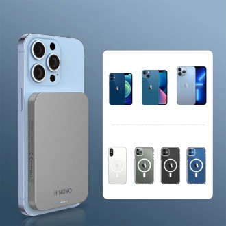 Hinovo magnetická bezdrátová power banka MagSafe 5000mAh 15W šedá (MB1-5000)