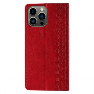 Pouzdro s magnetickým popruhem pro Samsung Galaxy S23 Flip Wallet Mini Lanyard Stand Red