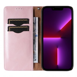 Pouzdro s magnetickým popruhem pro Samsung Galaxy S23+ Flip Wallet Mini Lanyard Stand Pink