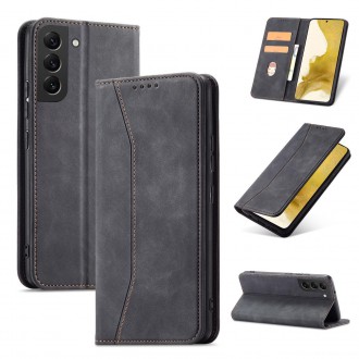 Magnet Fancy Case pro Samsung Galaxy S23 Ultra flip cover stojánek na peněženku černý