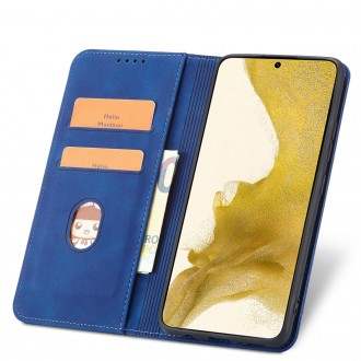 Magnet Fancy Case pro Samsung Galaxy S23 Ultra Cover with Flip Wallet Stand Blue