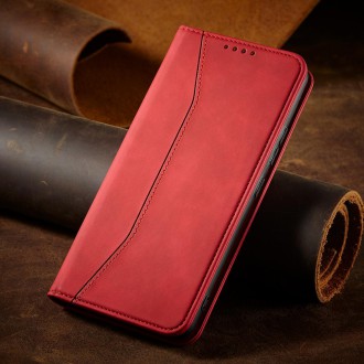 Magnet Fancy Case pro Samsung Galaxy S23 Ultra Cover with Flip Stand Wallet Red