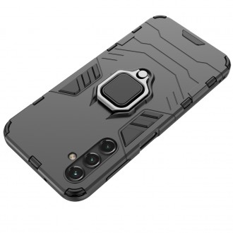 Pouzdro Ring Armor pro Samsung Galaxy A14 pancéřový kryt magnetický držák kroužkový černý