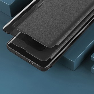 Kryt Eco Leather View Case pro Samsung Galaxy S23 Ultra s vyklápěcím stojánkem modrý