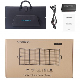 Choetech skládací solární nabíječka 160W černá (SC010)