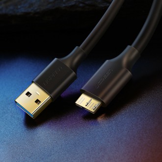 Ugreen kabel USB-A 3.0 - Micro USB-B SuperSpeed 5Gb/s 1m černý (US130)