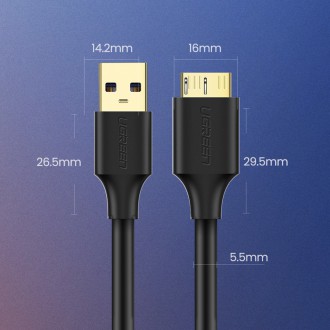 Ugreen kabel USB-A 3.0 - Micro USB-B SuperSpeed 5Gb/s 1m černý (US130)