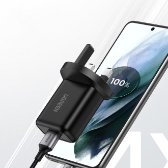 Ugreen UK nástěnná nabíječka (Velká Británie) USB-A QC3.0 18W černá (CD122)