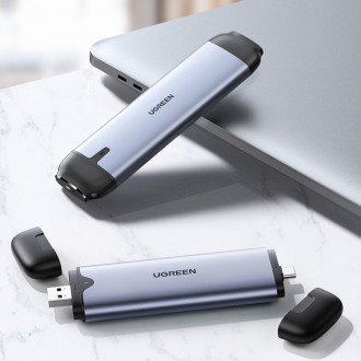 Ugreen Pocket Drive M.2 M-Key (USB-C / USB-A 10 Gb/s) šedá (CM353)