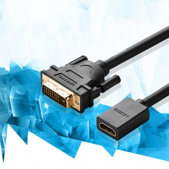 Ugreen kabelový adaptér kabel DVI (samec) - HDMI (samice) 0,15 m černý (20118)