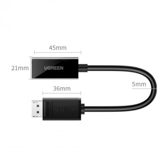 Ugreen adaptérový kabel DisplayPort (samec) – HDMI (samice) 4K x 2K černý (MM137)