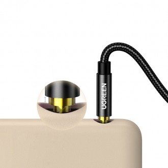Ugreen audio kabel AUX šikmý minijack 3,5 mm 2 m modrý (AV112)