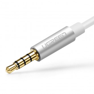 Ugreen kabel kabelový rozbočovač sluchátek mini jack 3,5 mm - 2 x mini jack 3,5 mm (mikrofon + stereo výstup) černý (AV141)