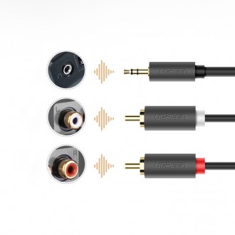 Ugreen kabel audio kabel 3,5 mm mini jack (samec) - 2RCA (samec) 1,5 m (AV102)