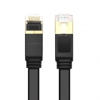 Ugreen Ethernet patch kabel U/FTP Cat. 7 10 Gb/s plochý 0,5 m černý (NW106)