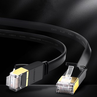 Ugreen Ethernet patch kabel U/FTP Cat. 7 10 Gb/s plochý 0,5 m černý (NW106)