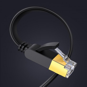 Ugreen Ethernet patch kabel U/FTP Cat. 7 10 Gb/s plochý 0,5 m černý (NW106)