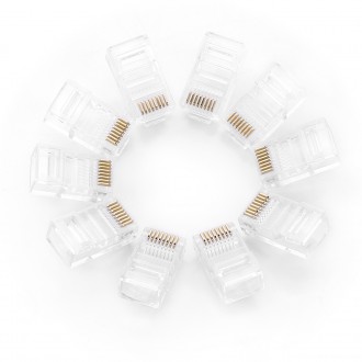 Ugreen 100x koncovka zástrčky RJ45 8P8C (UTP kat. 5 / kat. 5e) průhledná (NW110)