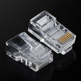 Ugreen 100x koncovka zástrčky RJ45 8P8C (UTP kat. 5 / kat. 5e) průhledná (NW110)