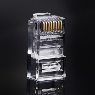 Ugreen 100x koncovka zástrčky RJ45 8P8C (UTP kat. 5 / kat. 5e) průhledná (NW110)