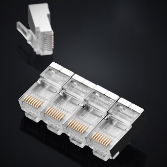 Ugreen 10x koncovka RJ45 8P8C (UTP kat. 6 / kat. 5 / kat. 5e) stříbrná (NW111)