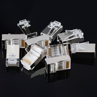 Ugreen 10x koncovka RJ45 8P8C (UTP kat. 6 / kat. 5 / kat. 5e) stříbrná (NW111)