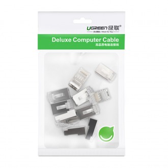 Ugreen 10x koncovka RJ45 8P8C (UTP kat. 6 / kat. 5 / kat. 5e) stříbrná (NW111)