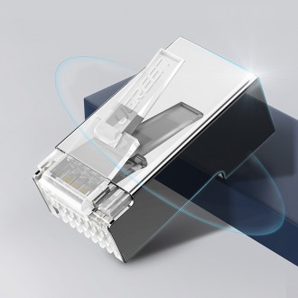 Ugreen 10x koncovka RJ45 8P8C (UTP kat. 6 / kat. 5 / kat. 5e) stříbrná (NW111)