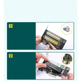 Ugreen adaptér rozšiřující karty PCIe 3.0 x4 na SSD M.2 M-Key / M.2 B-Key černý (CM302)