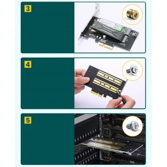 Ugreen adaptér rozšiřující karty PCIe 3.0 x4 na SSD M.2 M-Key / M.2 B-Key černý (CM302)